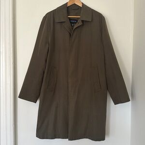 DRY CLEANED! Men's London Fog Olive Brown Trench Overcoat